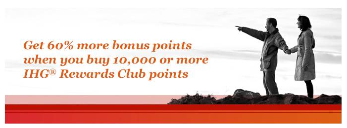 IHG Rewards Club 60% Bonus on Purchased Points July 24 – August 18