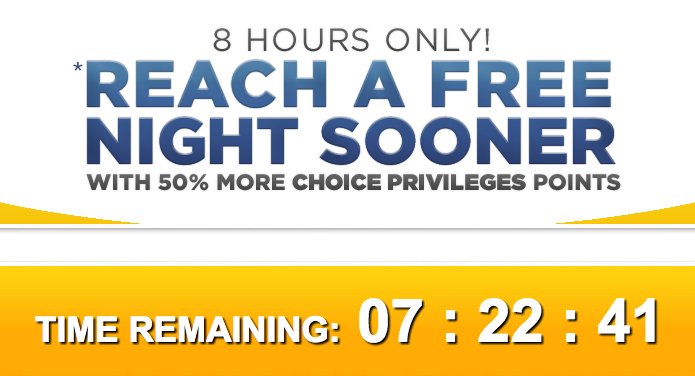 Choice Privileges 50% Bonus Flash Sale for October 28, 2014