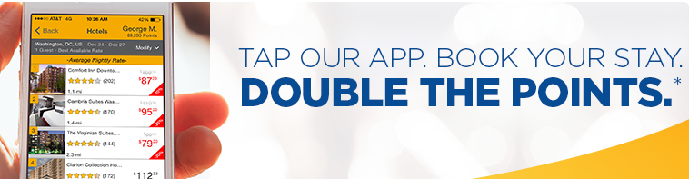Earn Double Choice Privileges Points When Using Their Mobile App
