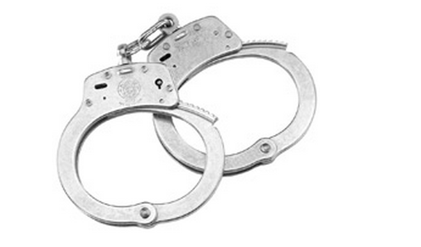 a pair of handcuffs on a white background