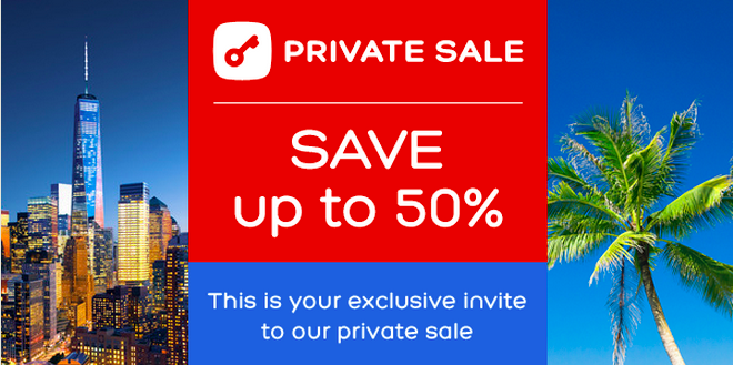 Hotels.com 30-50% Off Private Sale