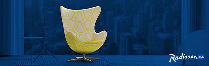 a yellow and white chair