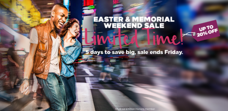 Hilton 20% Off Easter & Memorial Day Sale