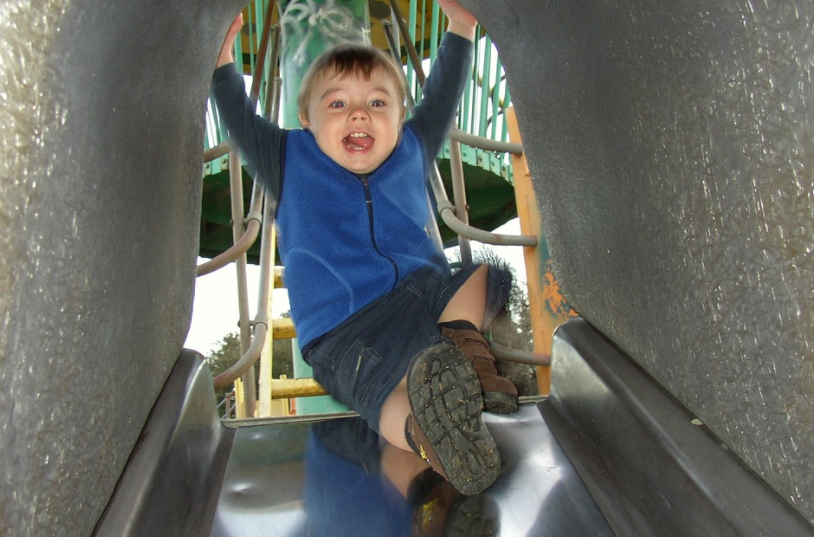 a child on a slide